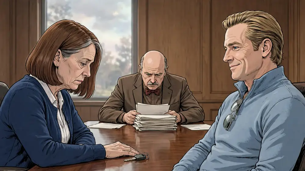 Scene from Chapter 1 of Cared for Dad for Years, Brother Got the House