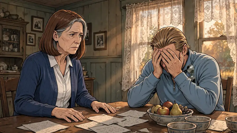 Scene from Chapter 4 of Cared for Dad for Years, Brother Got the House