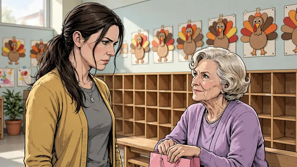 Scene from Chapter 4 of MIL Secretly Cut My Daughter's Hair Behind My Back