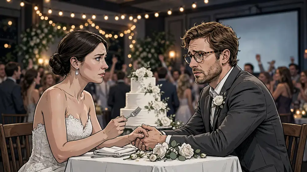 Scene from Chapter 1 of She Hijacked My Wedding. So I Sent Her the Bill.