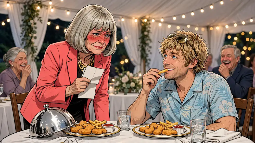 Scene from Chapter 5 of She Risked My Mom's Life For Shrimp Cocktail.