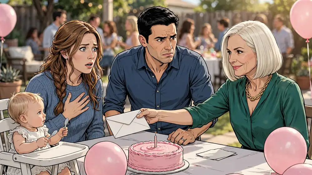 Scene from Chapter 1 of She Tried Proving My Baby Wasn't Her Son's